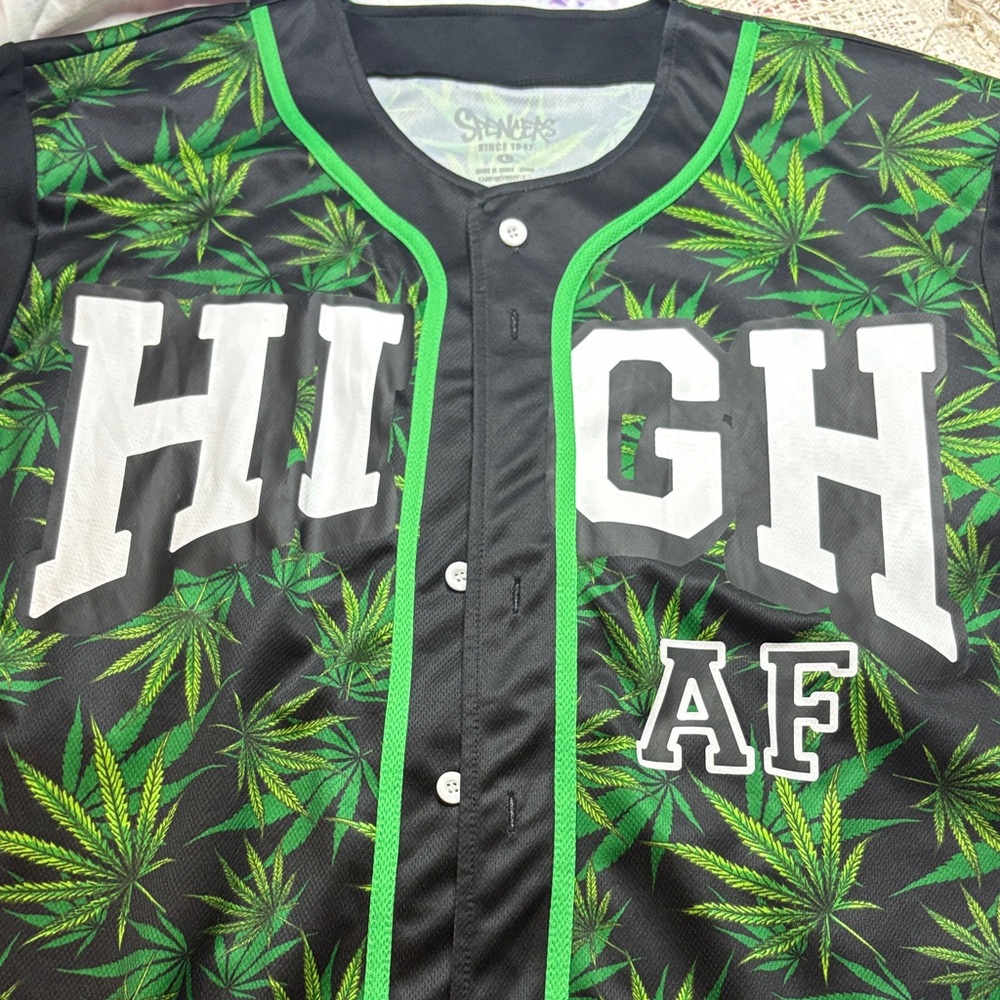 Spencer's Black and Green Leaf Print Jersey